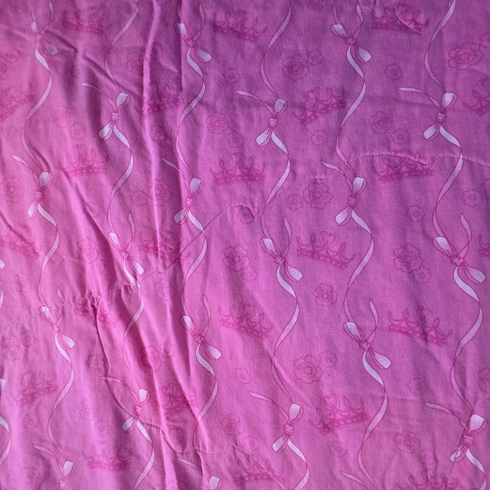 Disney Princess Pink Reversible Comforter Belle Cinderella Aurora 41x54 Toddler